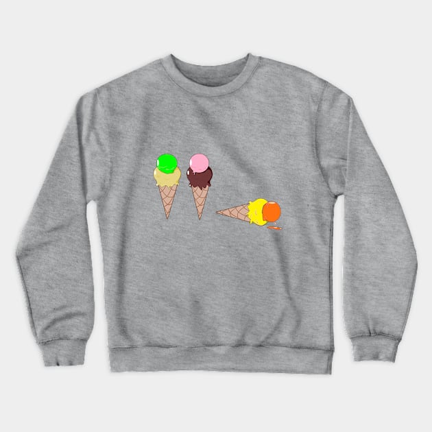 Three Ice Cream Cones Crewneck Sweatshirt by YudyisJudy